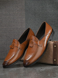Thumbnail for House of Pataudi Men Textured Formal Loafers