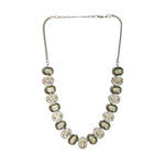 Thumbnail for Mufli (peanut) Kundan Neckpiece with Meenakari and American Diamonds (Silver) - Ruby Raang - Distacart