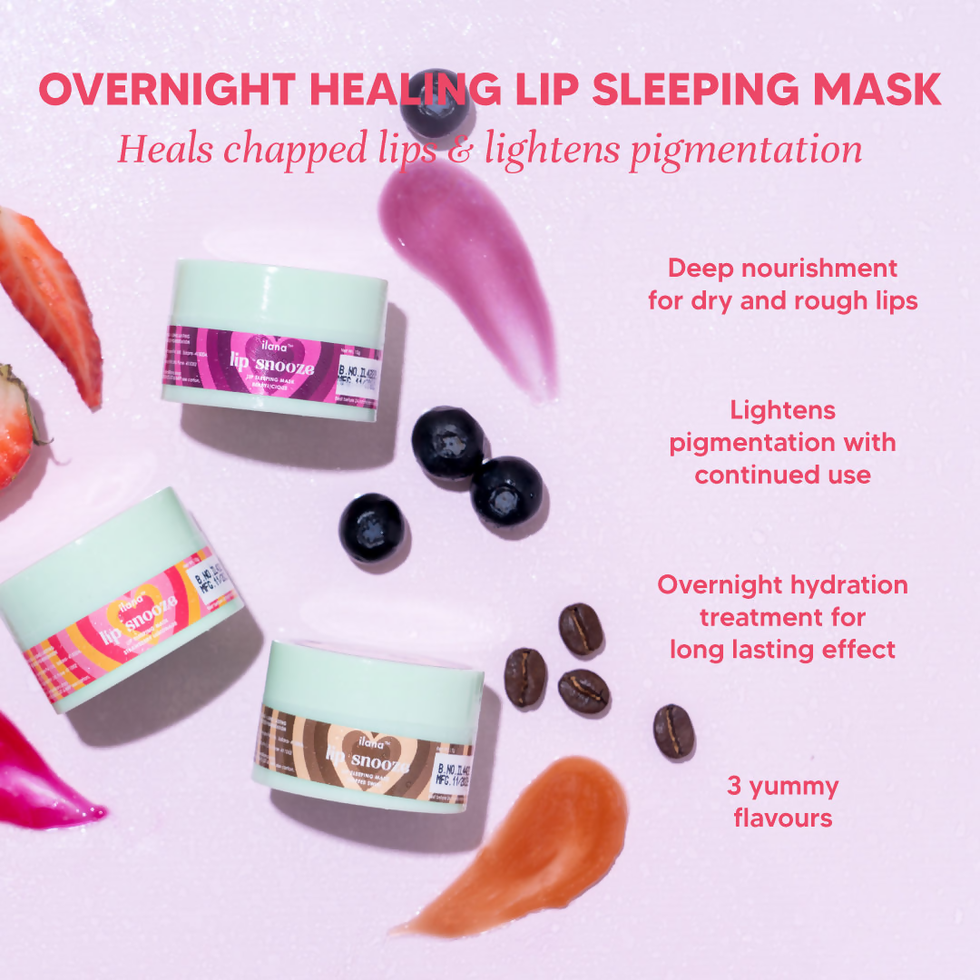Ilana Lip Snooze Overnight Healing Vegan Lip Mask - Berrylicious - Distacart