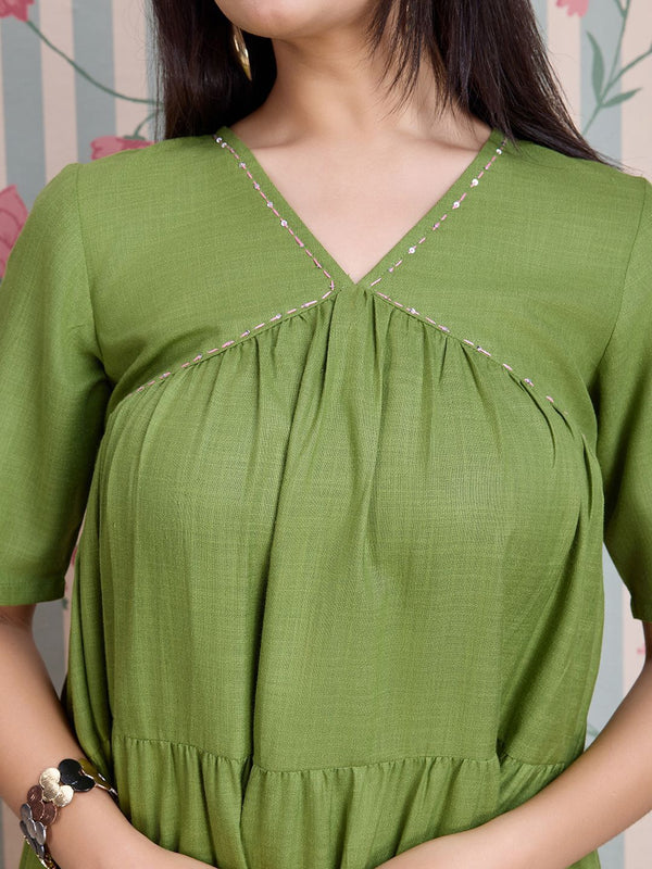 Ode by House of Pataudi Pure Cotton Anarkali Kurta with Trousers - Distacart
