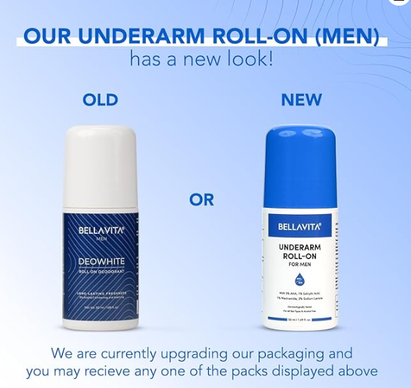 Bella Vita Deo White Natural Underarm Roll On Deodorant for Men