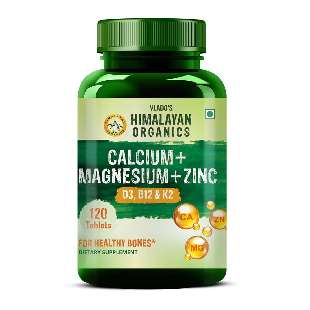 Himalayan Organics Calcium+Magnesium+Zinc D3 & B12 Tablets