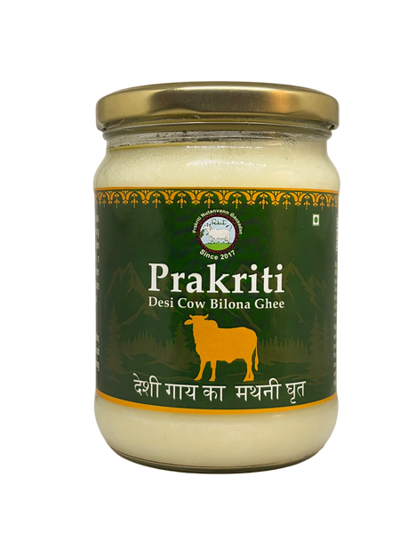 Prakriti Desi Cow Bilona Ghee | Organic Desi Cow Ghee | Pure organic ghee, traditionally-churned, chemical-free, granular ghee, nutritious by nature - Distacart