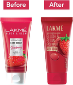 Thumbnail for Lakme Blush & Glow Strawberry Freshness Gel Face Wash With Vitamin C Serum - Distacart