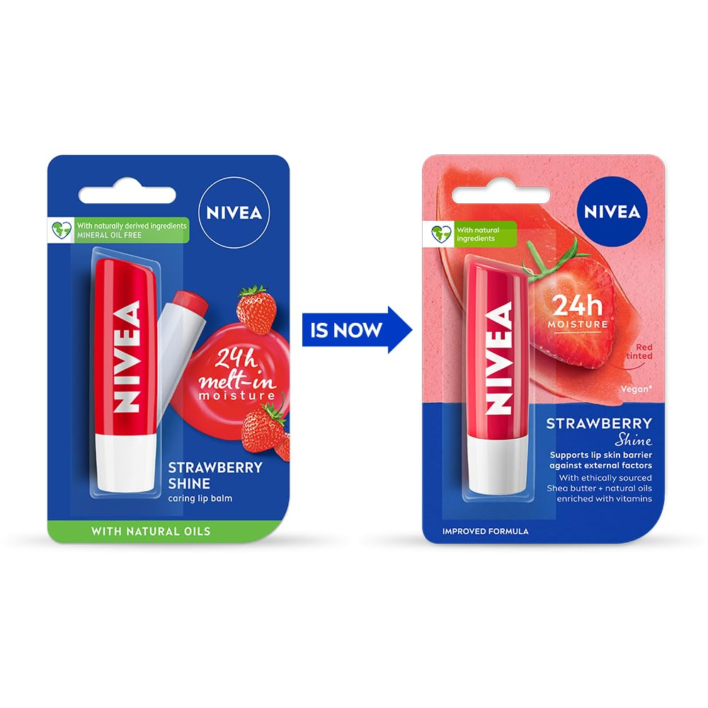 Nivea Strawberry Shine Lip Balm - Distacart