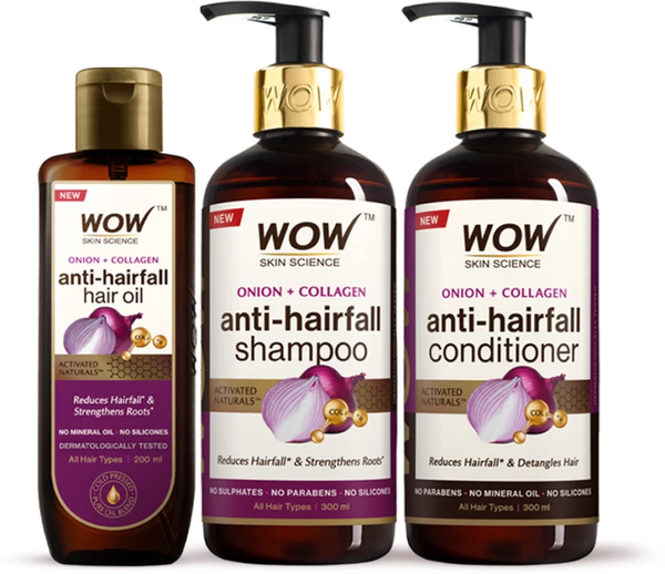 Wow Skin Science Onion Black Seed Oil Ultimate Hair Care Kit - Distacart