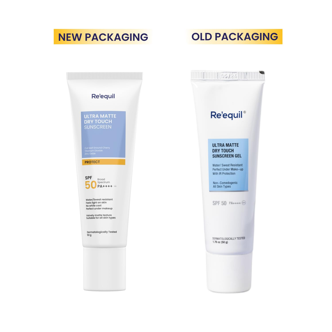 Re'equil Ultra Matte Dry Touch Sunscreen Gel SPF 50 PA++++ - Distacart