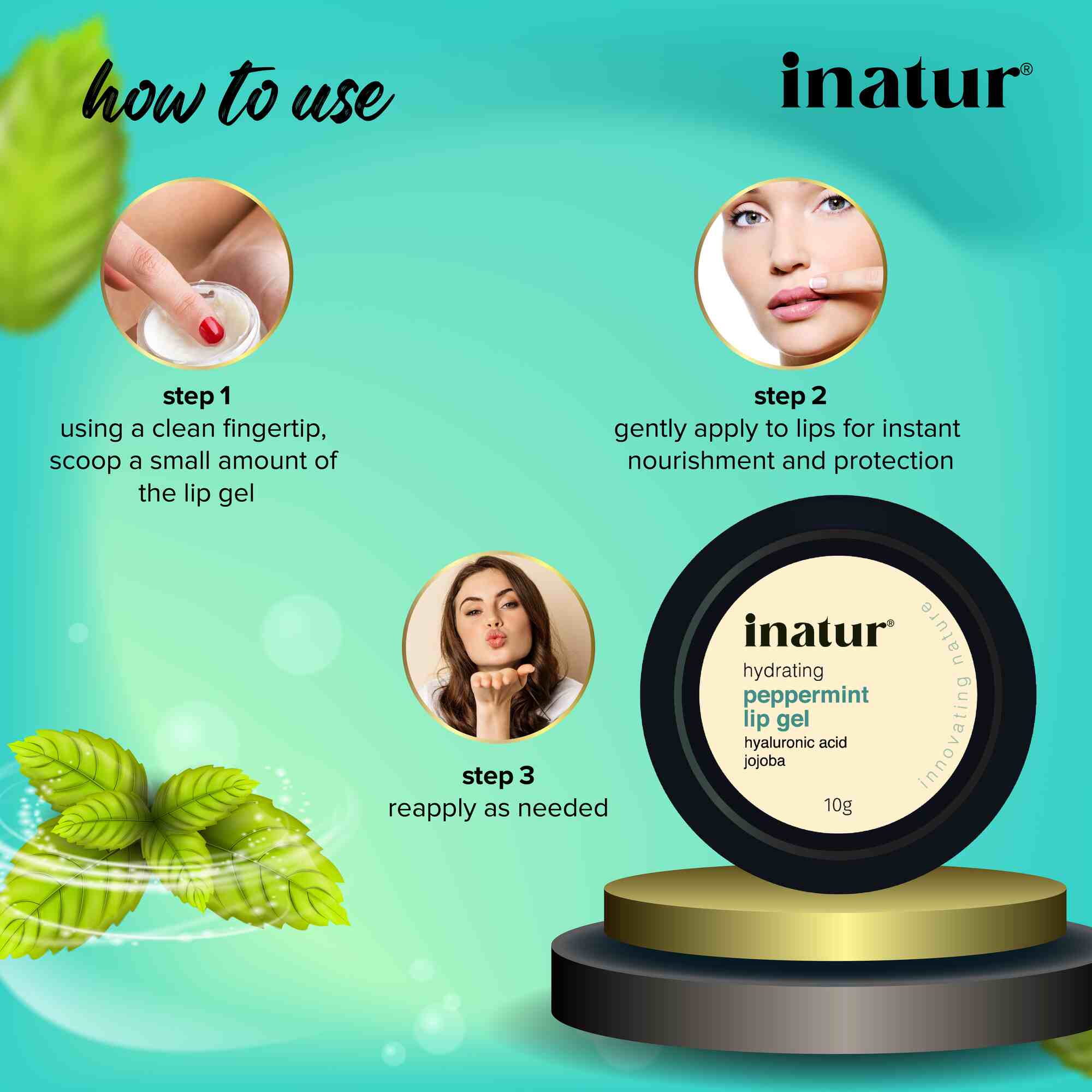 Inatur Peppermint Lip Gel - Distacart