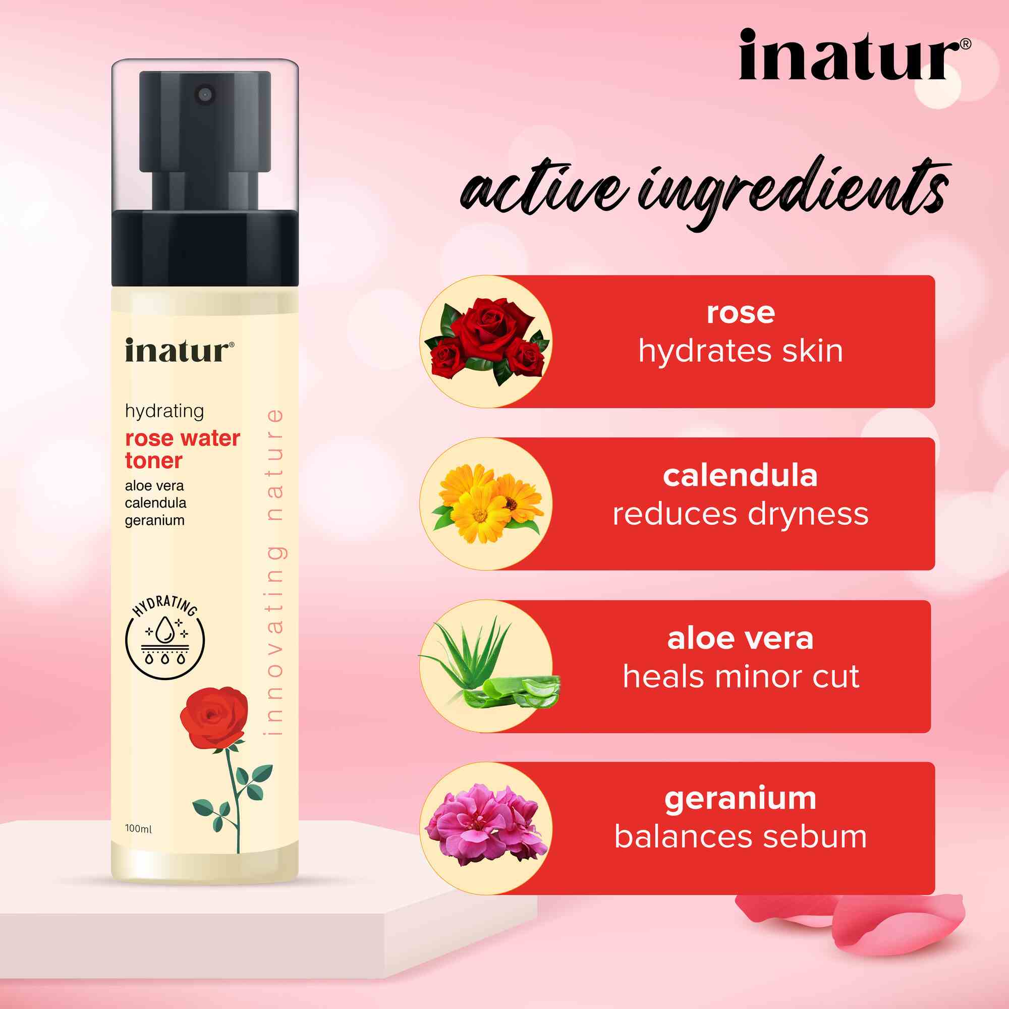 Inatur Rose Hydrosol Floral Water - Distacart