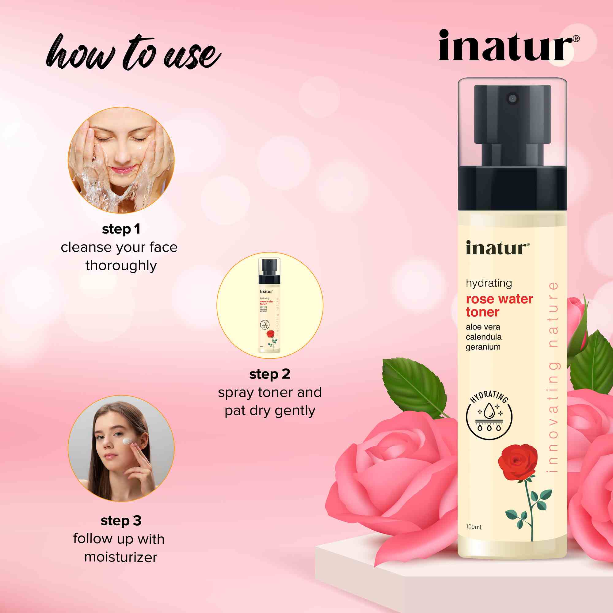Inatur Rose Hydrosol Floral Water - Distacart