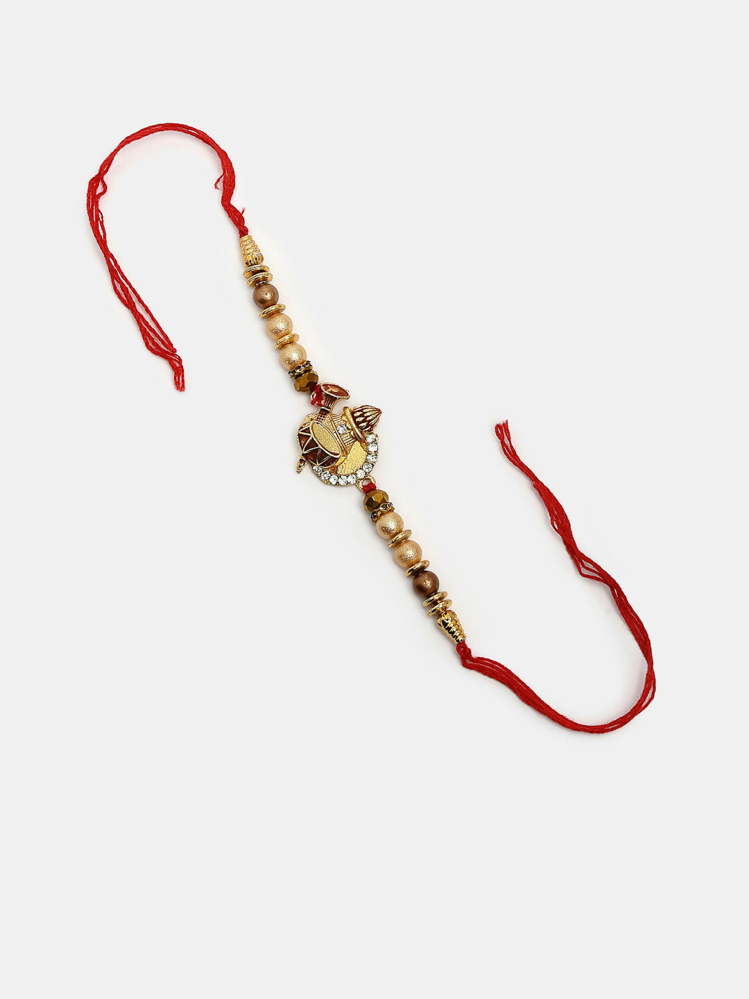 NVR Women & Men Set of 2 Gold Artificial beads Bhaiya Bhabhi Rakhi With Roli Chawal - Distacart