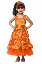 Thumbnail for Asmaani Kids Party Wear Stylish Dresses, Perfect for Parties, Functions & Vacations - Orange