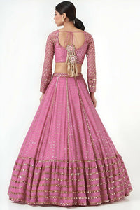 Thumbnail for Aastha Fashion Women's Pink faux Georgette sequence With Thread And Jari Embroidery Work Lehenga Choli