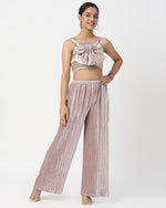 Thumbnail for Lil Drama Glam Up Girls Grey Pant With Satin Top Party Co-Ordinate Set - Distacart