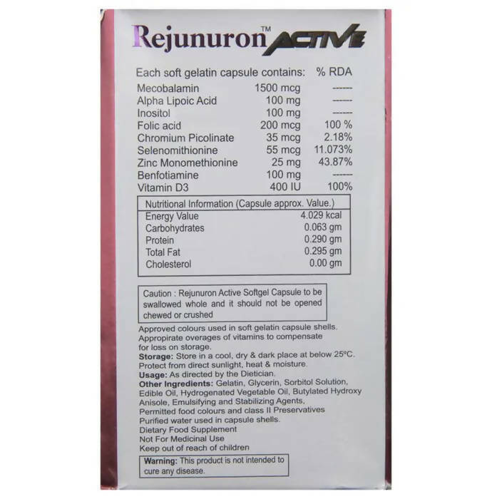 Fourrts Rejunuron Active Softgel Capsules - Distacart