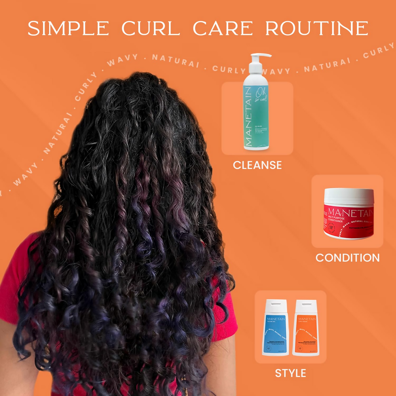 Manetain Curl Cream For Curly, Wavy, Dry & Frizzy Hair