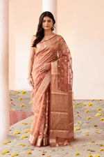 Thumbnail for Joban Fashion Rose Gold Pure Banarasi Tissue Saree