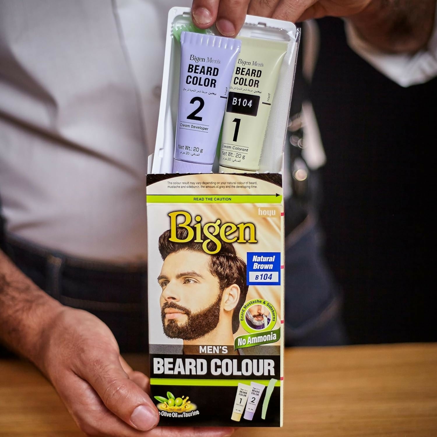 Bigen Men's Beard Color - Natural Brown B104 - Distacart