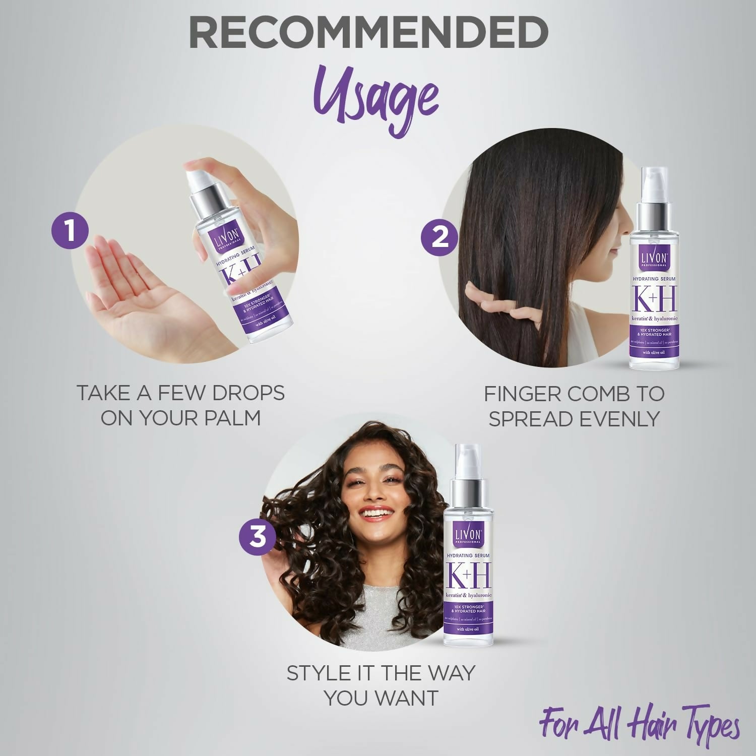 Livon Professional Hydrating Serum With Keratin, Hyaluronic & Olive Oil - Distacart