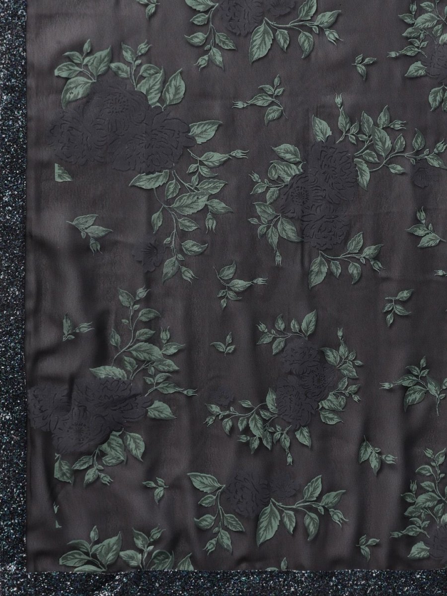 Ahalyaa Black Georgette Anarkali Kurta With Dupatta