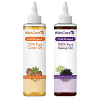 Thumbnail for Wishcare 100% Pure Cold Pressed Castor Oil & Kalonji Black Onion Seed Oil Combo