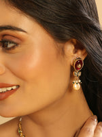 Thumbnail for Nuyug 22K Gold Plated Radiant Sage Stone Kundan Necklace