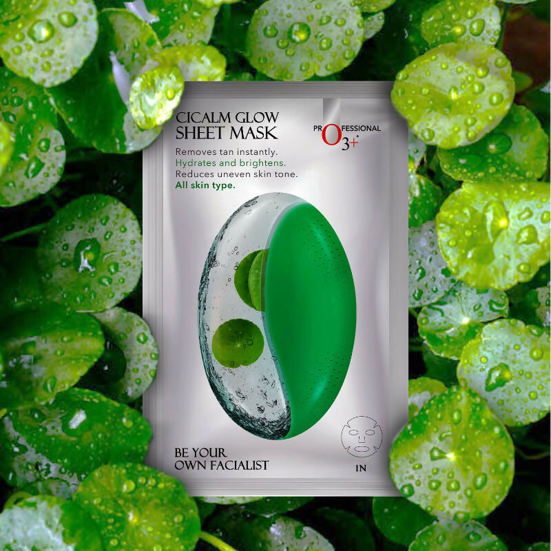 Professional O3+ Cicalm Glow Sheet Mask With Cica For D-Tan & Glow - Distacart