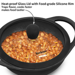 Thumbnail for Hawkins Futura Cast Iron Nonstick Kadai with Glass Lid - Black (CIK15G)