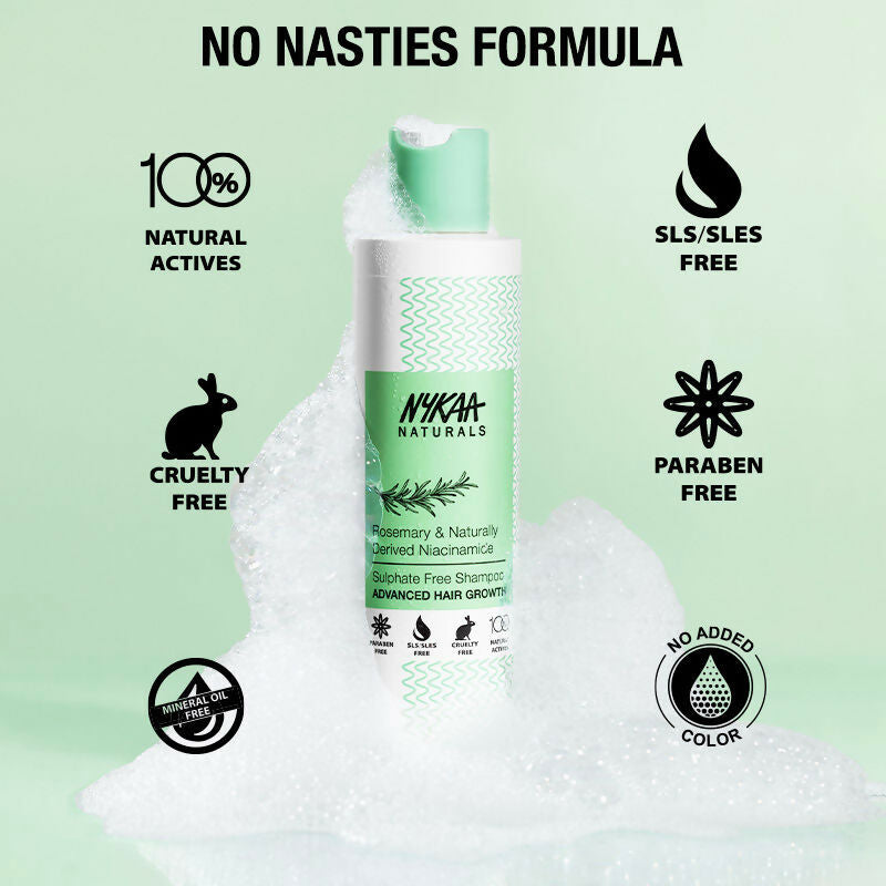 Nykaa Naturals Advanced Hair Growth Shampoo With Rosemary & Naturally Derived Niacinamide