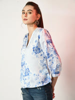 Thumbnail for Myshka Women's White Printed Top - Distacart