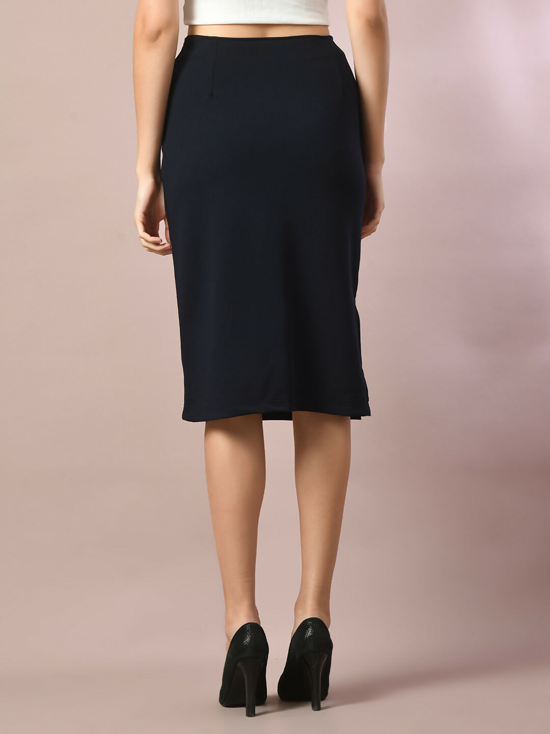 Myshka Women's Blue Solid Knee Length Party Embellished Skirts - Distacart