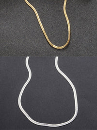 Thumbnail for NVR Women's Set of 2 Silver & Gold Rhodium-Plated Minimal Chain