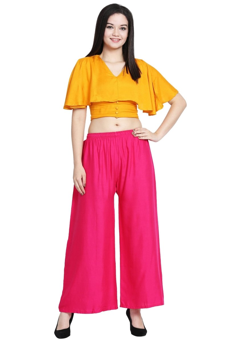 Asmaani Pink Color Plain Sarara Palazzo
