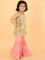Thumbnail for Lil Drama Girls kurta with sharara set - Yellow - Distacart