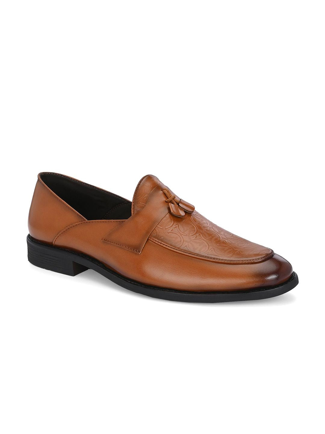 House of Pataudi Men Textured Formal Loafers