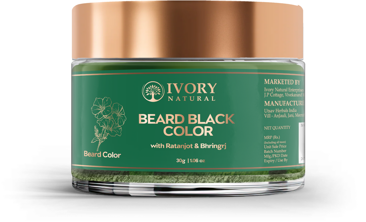 Ivory Natural Beard Black Color Organic - Instant Natural Plant Based Beard Color Powder - Distacart