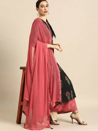 Thumbnail for Anouk Women Black Printed Kurta with Palazzos & Dupatta - Distacart