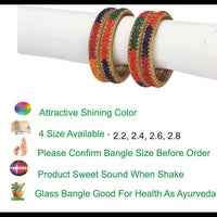 Thumbnail for Afast Bridal Wedding & Party Fashionable Colorful Glass Bangle/Kada Set, Pack Of 4 - Multicolor - Distacart
