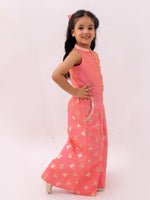 Thumbnail for Lil Drama Mishti Peach Top and Pant Set For Girls