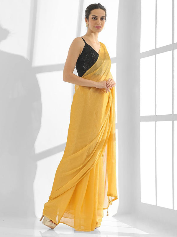 Mitera Beads and Stones Pure Chiffon Saree - Distacart