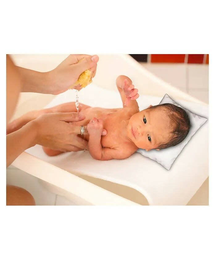AHC New Born Baby Waterproof Bathing Pillow With Bean Filling For Bathing Chair/Tub/Sheet - Cream - Distacart