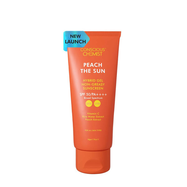 Conscious Chemist Peach The Sun Hybrid Gel Sunscreen SPF 50 PA ++++ - Distacart