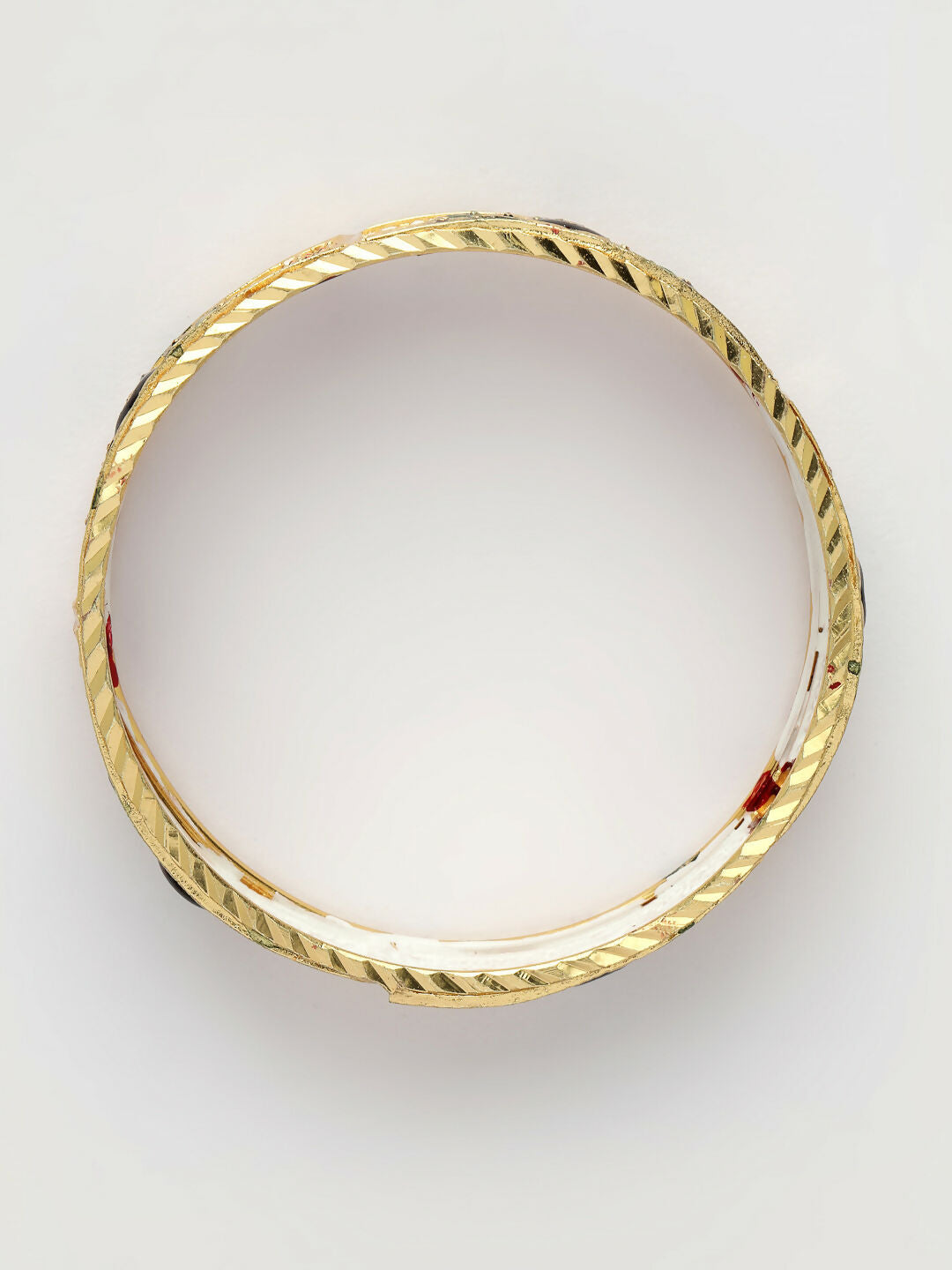 NVR Women's Set of 2 Gold-Plated Peacock Design Meenakari Handcrafted Bangles - Distacart