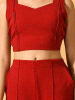Thumbnail for Myshka Women's Red Solid Party Top - Distacart