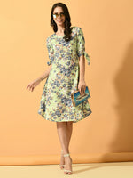 Thumbnail for Myshka Women's Lime Green A-Line Party Dress - Distacart