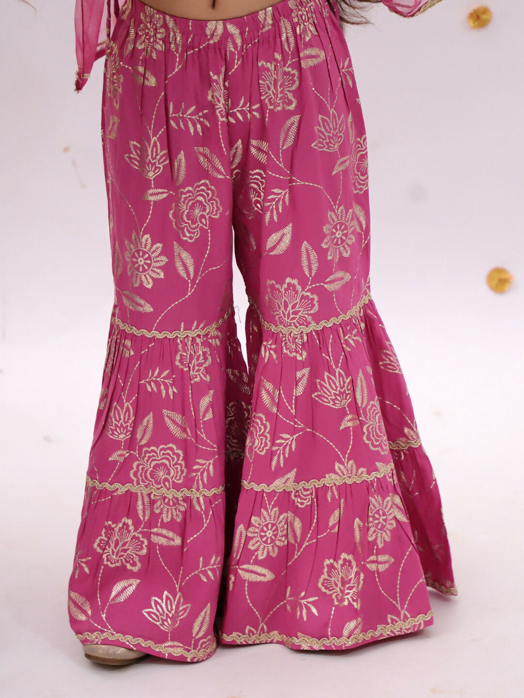 Lil Drama Khilkhilahat Pink Kurta Sharara With Dupatta Set For Girls