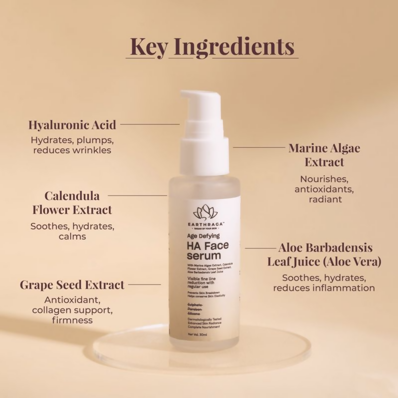 Earthraga Age Defying HA Face Serum - Distacart