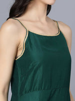 Thumbnail for Myshka Women's Green Solid Party Kurta Sets - Distacart