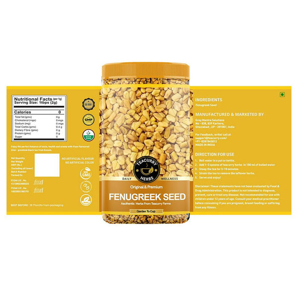 Teacurry Organic Fenugreek Seed (Methi Seeds) - Distacart