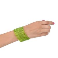 Thumbnail for Afast Shining Green Glass Wedding, Party, Daily Use Bangle Set, Set Of 12 - Distacart